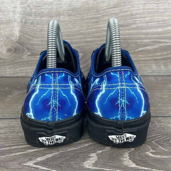 Vans Authentic Lightning Blue Black Canvas Women’s Sz 7 Low Top Lace Up Sneakers - Picture 4 of 10